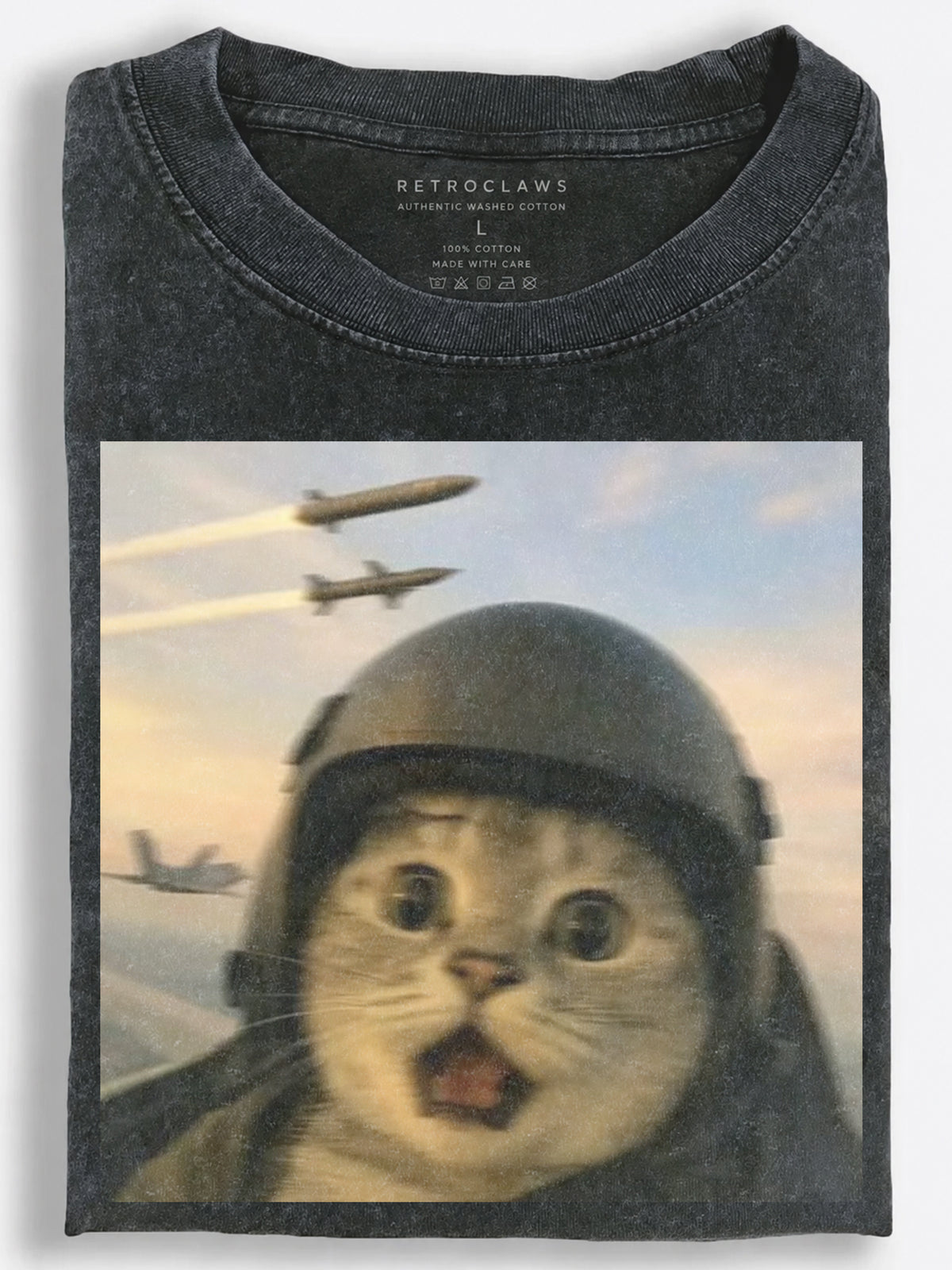 Pilot Cat Vintage Washed T-Shirt