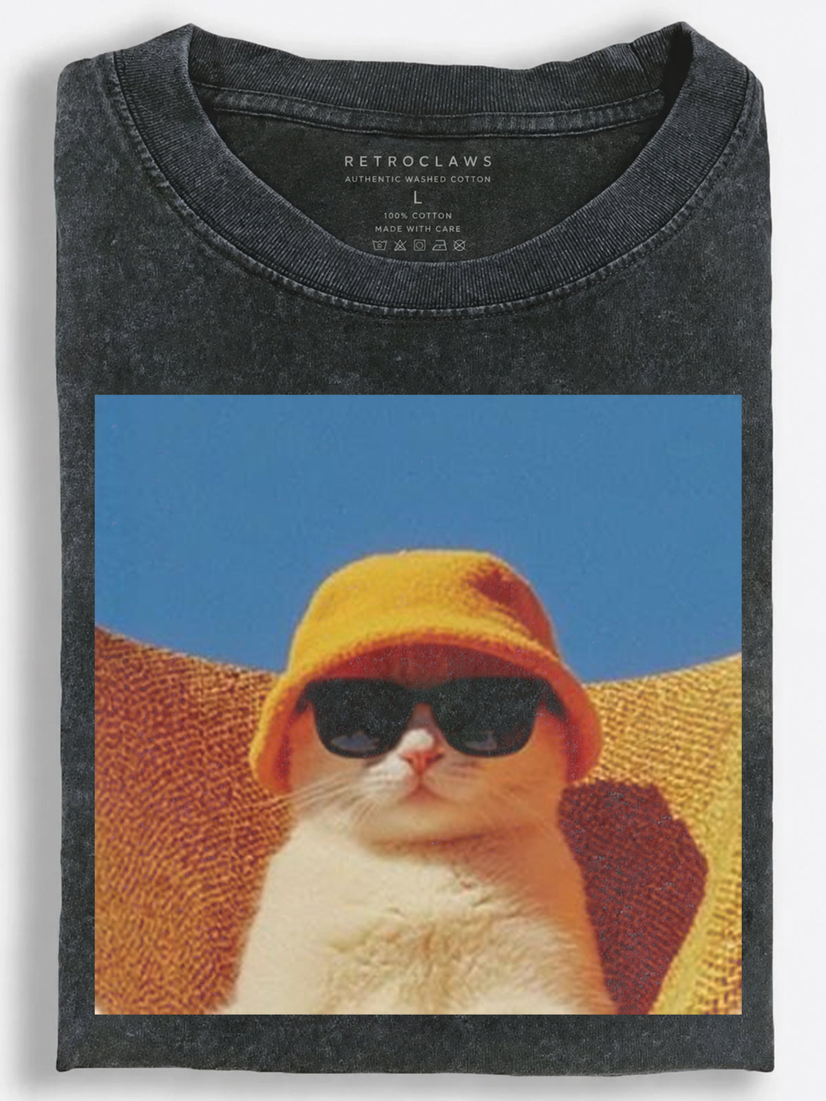 Cat Relaxing in the Sun Vintage Washed T-Shirt