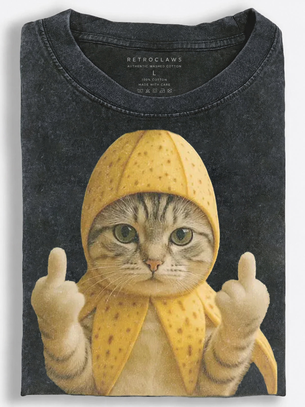 Cat in a Banana Costume Vintage Washed T-Shirt