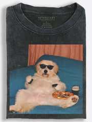Dog Pizza and Gaming Night Vintage Washed T-Shirt