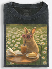Rabbit Garden Reading Break Vintage Washed T-Shirt