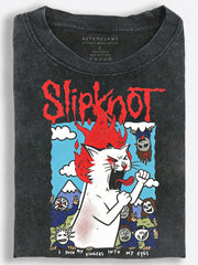 Cat Heavy Metal Scream Vintage Washed T-Shirt
