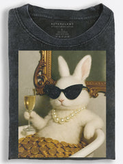 Rabbit Champagne and Luxury Vintage Washed T-Shirt