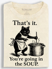 Cat Cooking You in the Soup Vintage Washed T-Shirt
