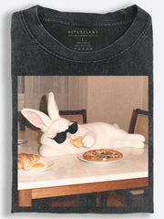 Rabbit Pizza Party Vintage Washed T-Shirt