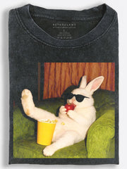 Rabbit Movie Night Vintage Washed T-Shirt