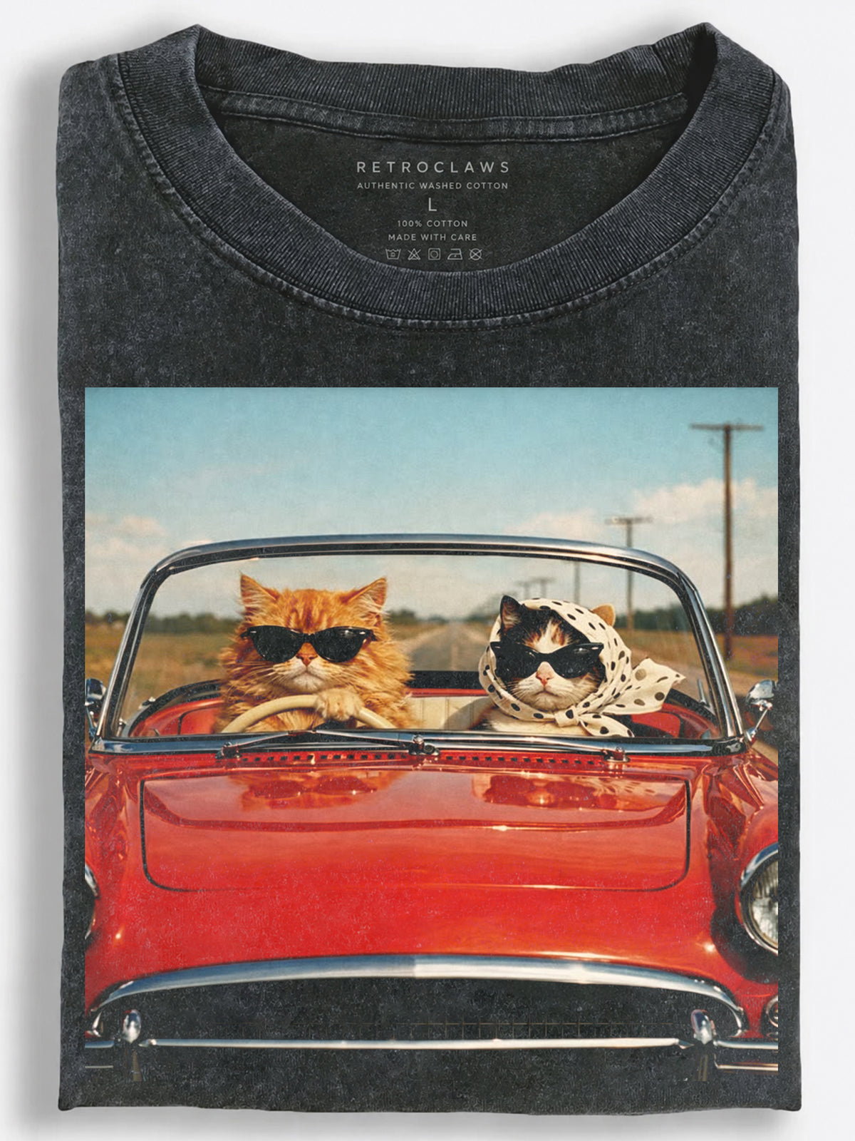 Cats Vintage Road Trip Vintage Washed T-Shirt