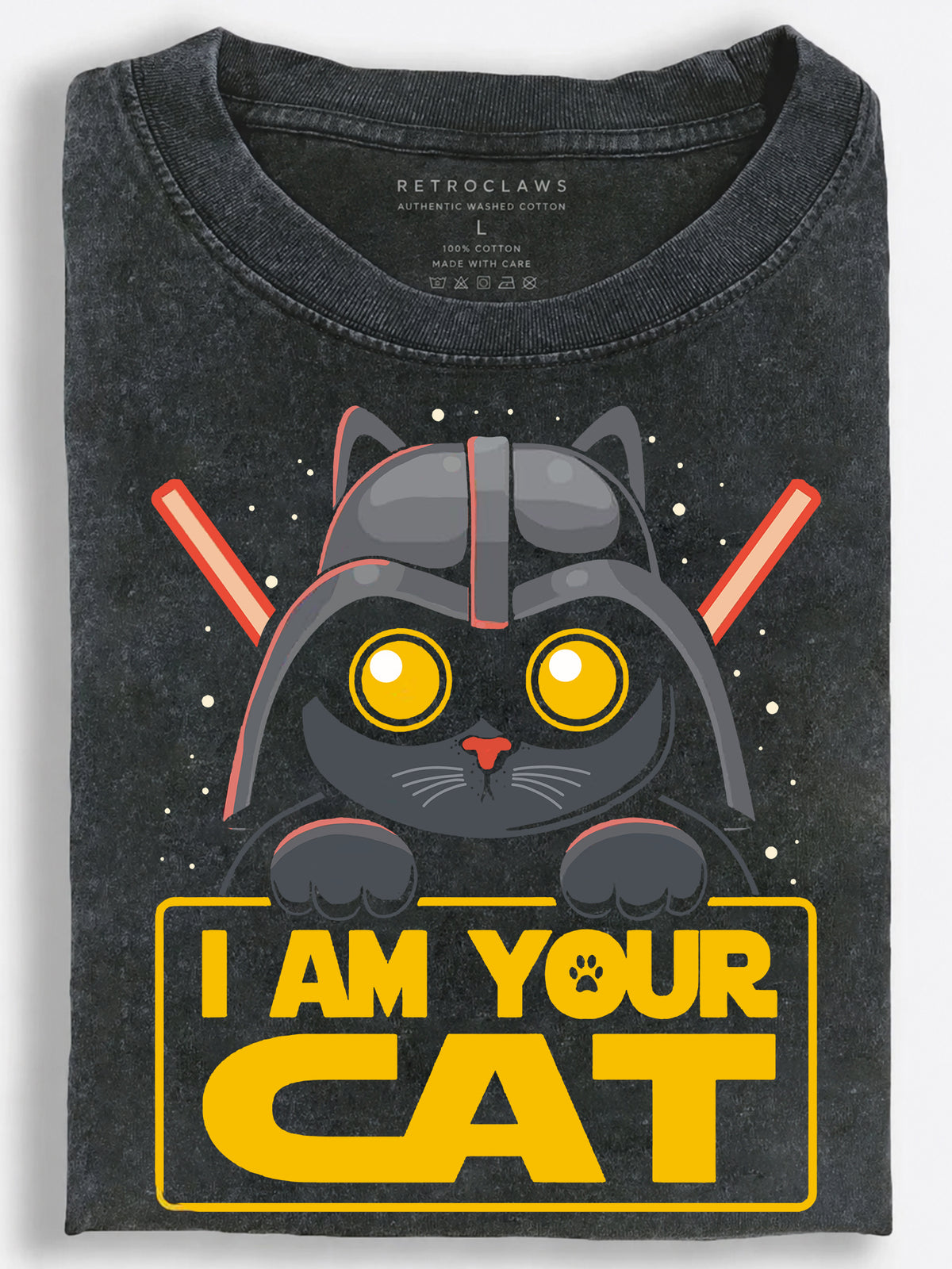 Galactic Helmet Cat I Am Your Cat Vintage Washed T-Shirt