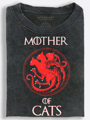 Three-Headed Cat Dragon Mother of Cats Vintage Washed T-Shirt