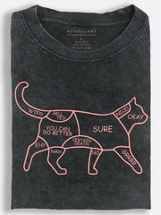 Funny Cat Petting Reaction Chart Vintage Washed T-Shirt