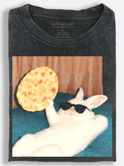 Cool Sunglasses Bunny Holding a Giant Cookie Vintage Washed T-Shirt