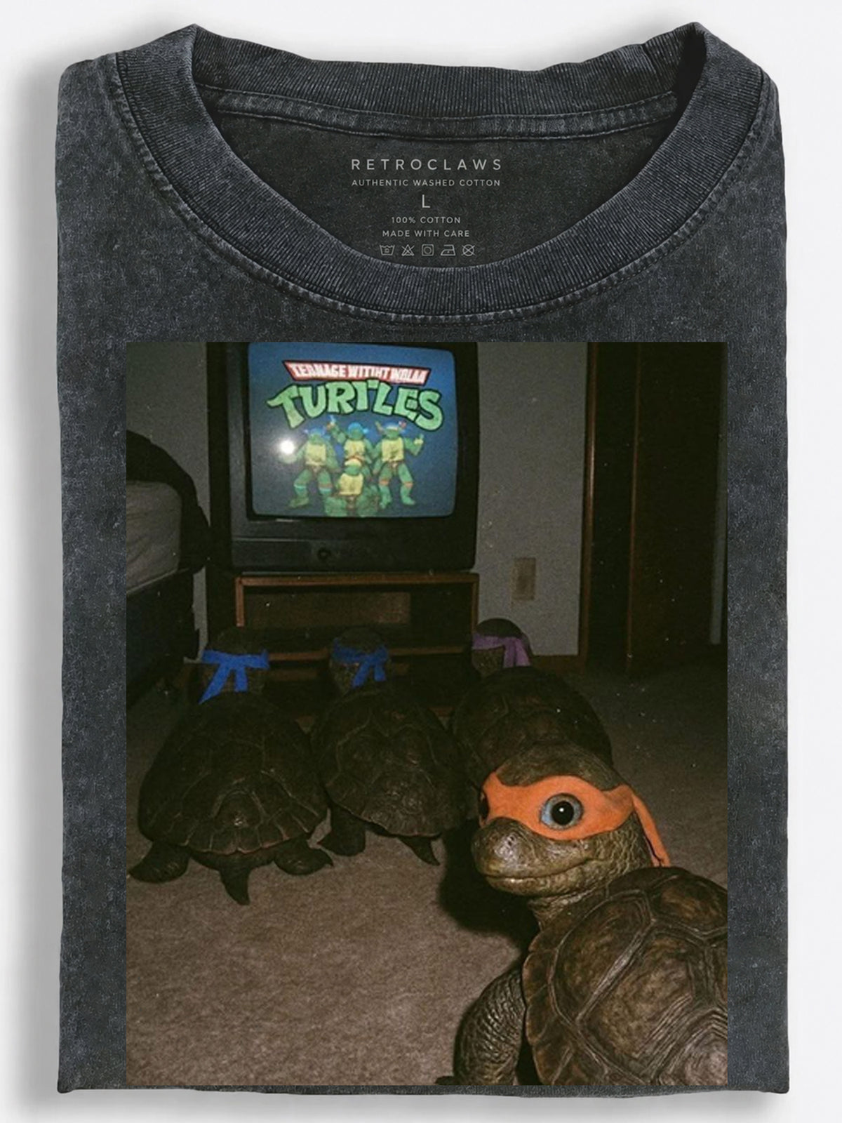 Ninja Turtle Movie Night Group Vintage Washed T-Shirt
