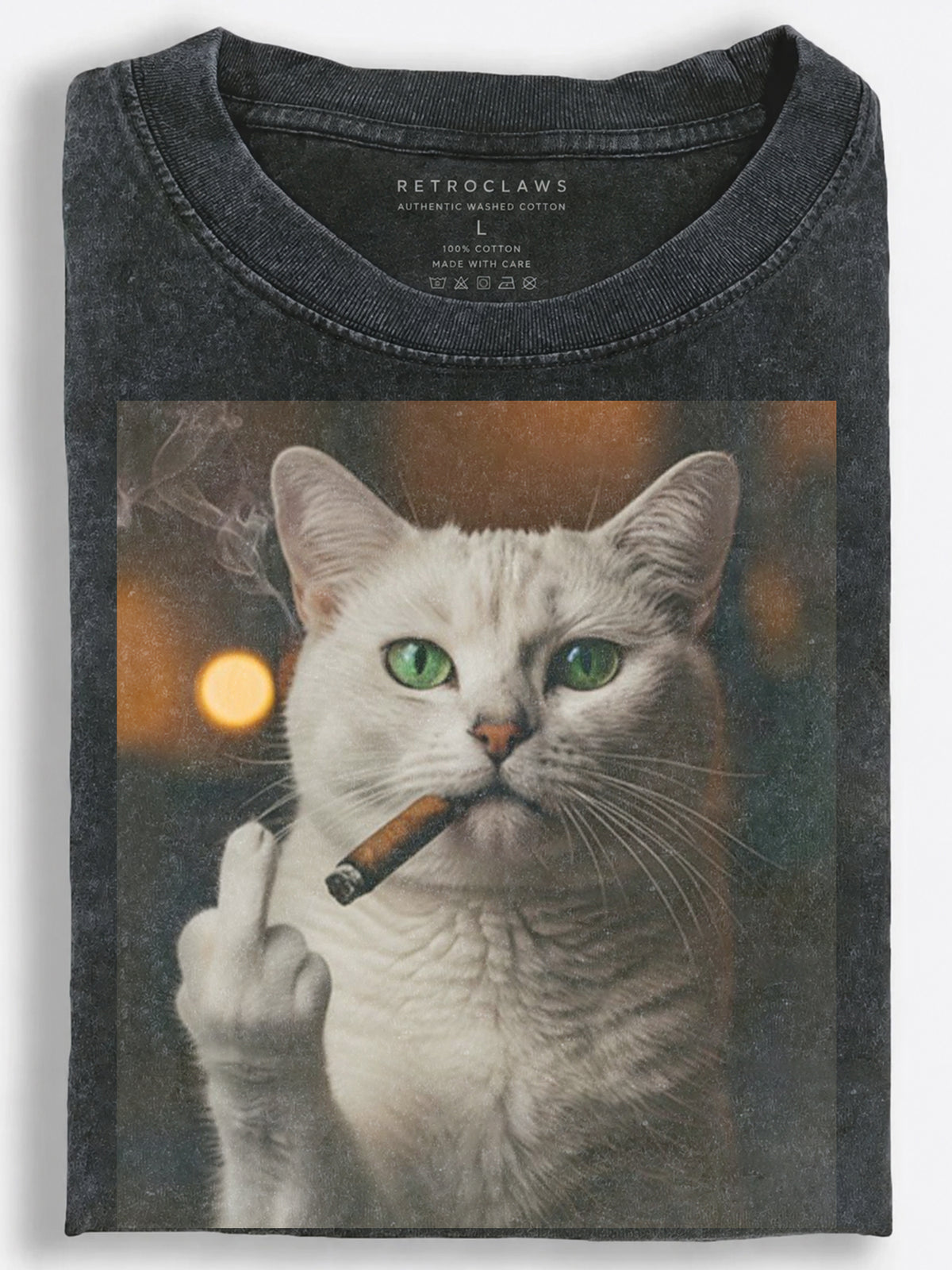 Sassy Cat with a Cigar Attitude Vintage Washed T-Shirt