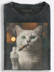 Sassy Cat with a Cigar Attitude Vintage Washed T-Shirt
