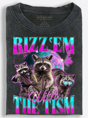 Raccoon Crew ???Rizz ??£¤Em with the ??£¤Tism??¨¤ Vintage Washed T-Shirt