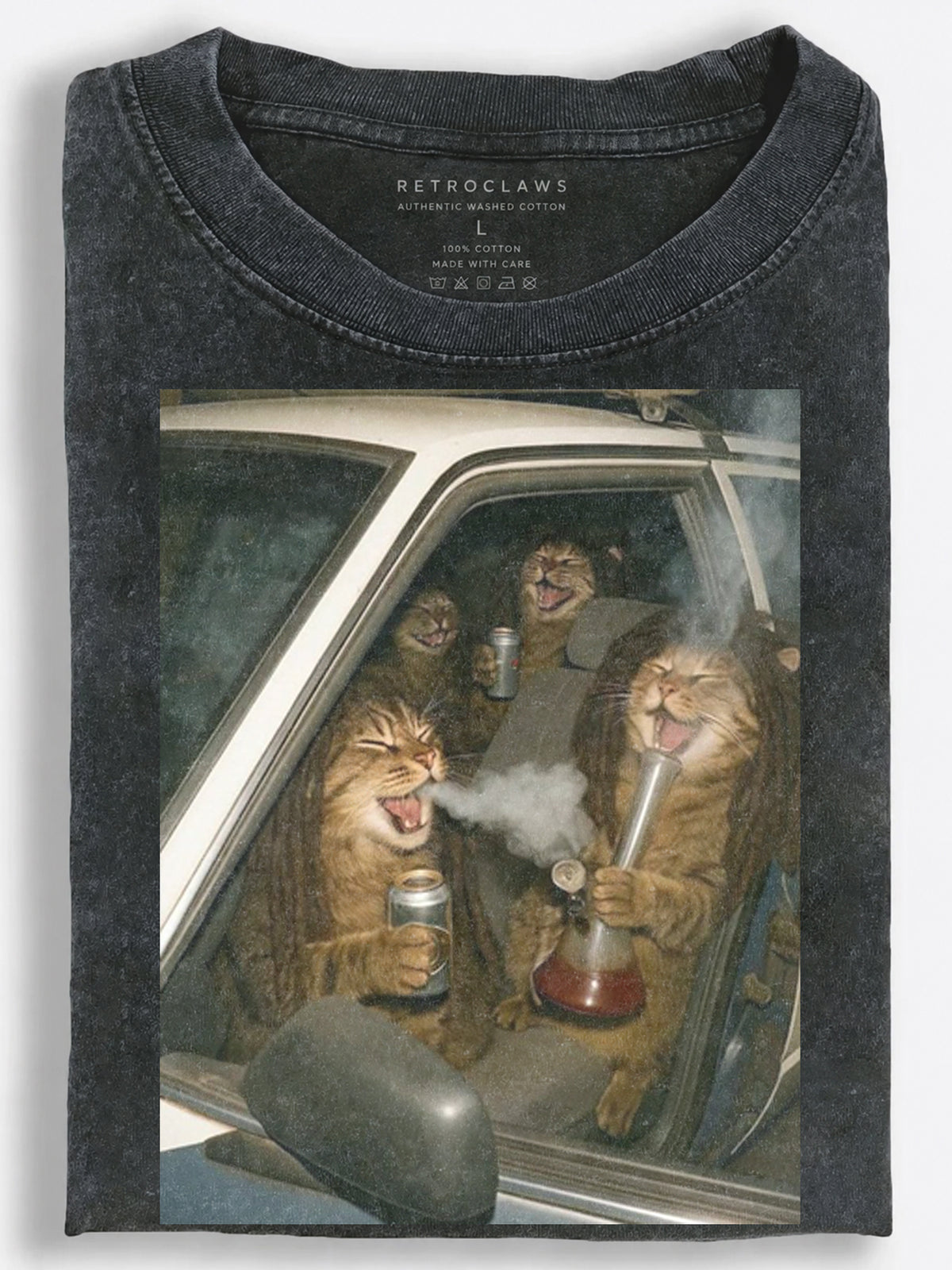 Wild Party Cats in a Car Vintage Washed T-Shirt
