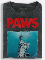 Retro Movie Parody Cat Reaching Toward the Paws Vintage Washed T-Shirt