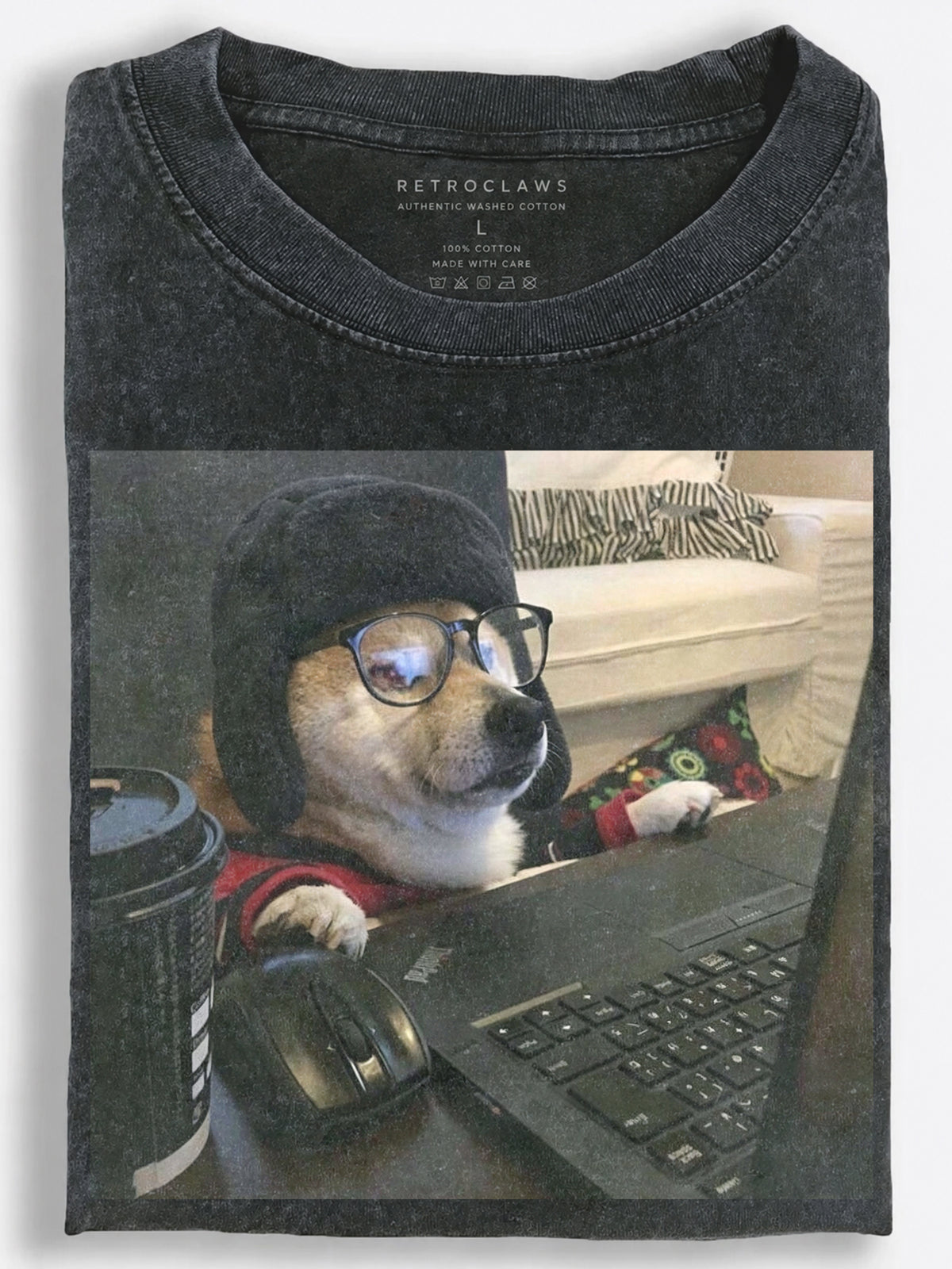 Work-From-Home Dog Vintage Washed T-Shirt