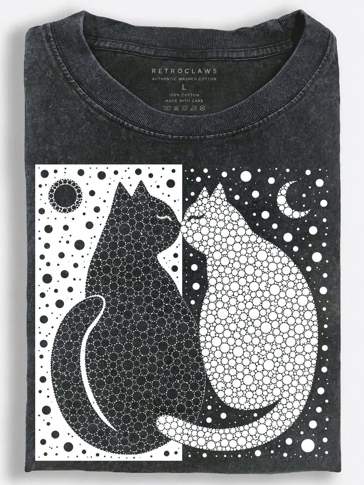 Day and Night Cats Vintage Washed T-Shirt