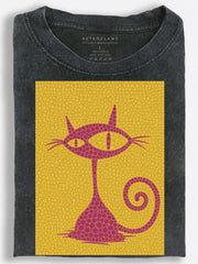 Long-Neck Cat Vintage Washed T-Shirt