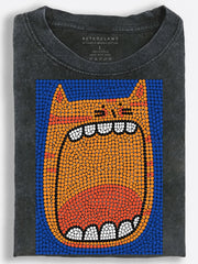 Screaming Orange Cat Vintage Washed T-Shirt