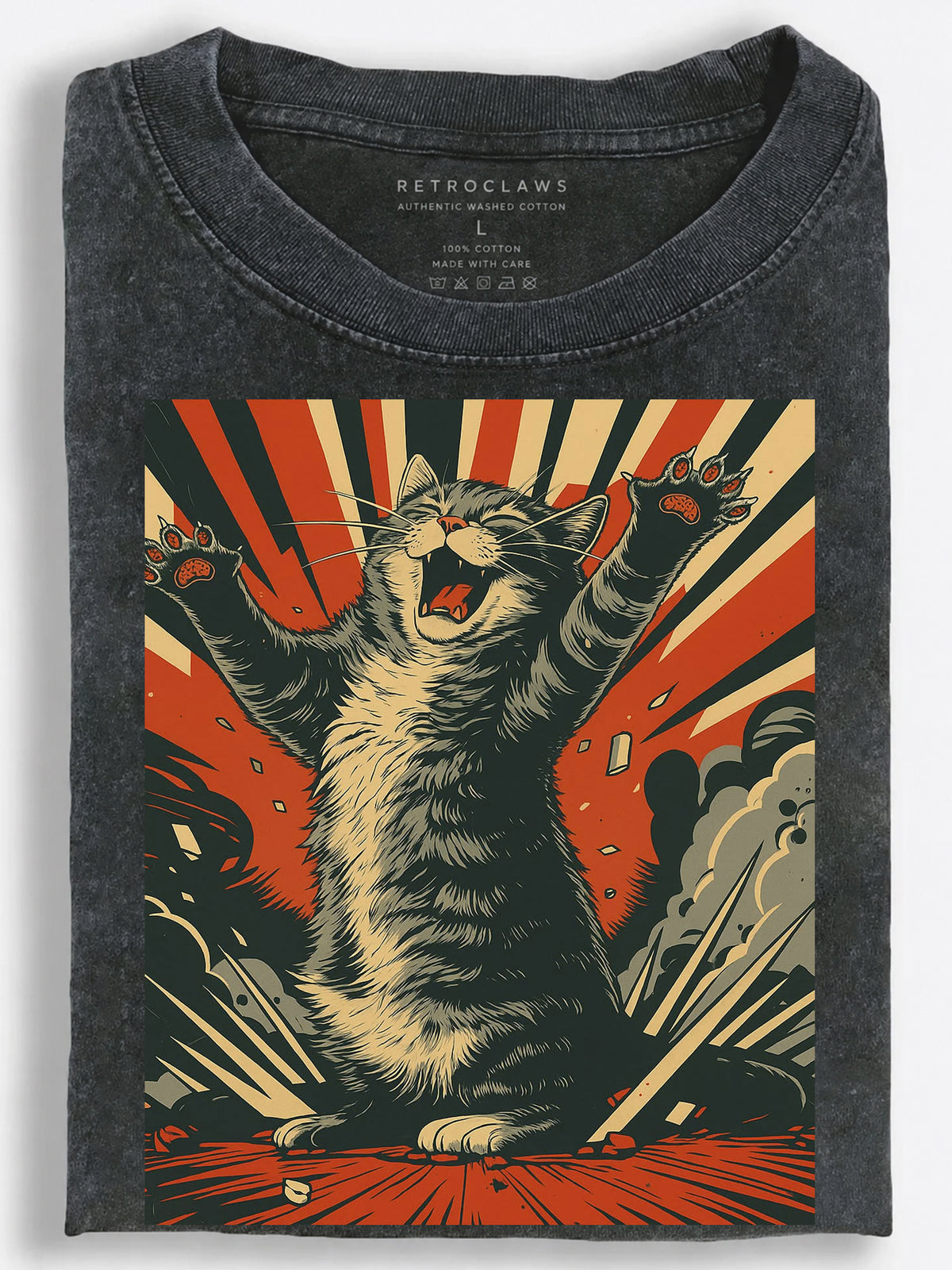 Explosive Cat Chaos Vintage Washed T-Shirt