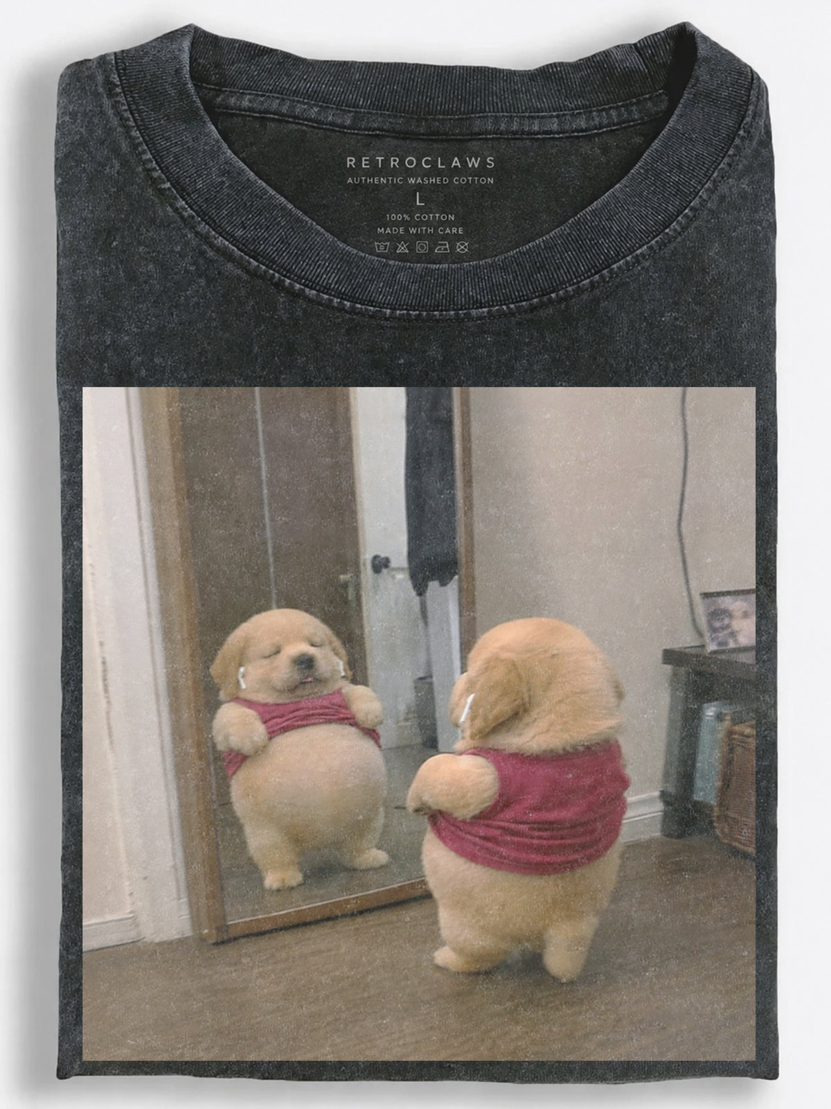 Golden Retriever Puppy Doing Yoga Cute Meme Vintage Washed T-Shirt