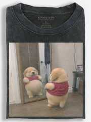 Golden Retriever Puppy Doing Yoga Cute Meme Vintage Washed T-Shirt