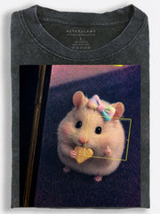Sassy Hamster Middle Finger Meme Vintage Washed T-Shirt