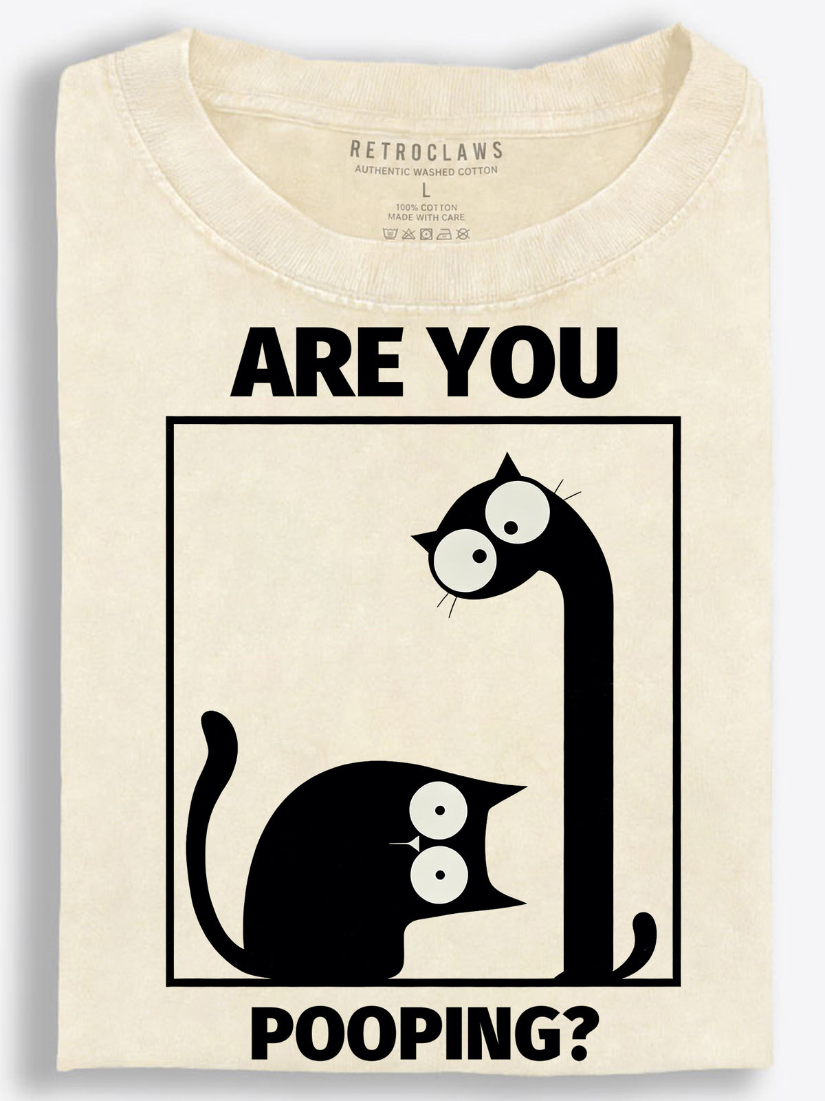 Are You Pooping Nosy Black Cats Vintage Washed T‑Shirt