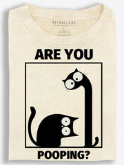 Are You Pooping Nosy Black Cats Vintage Washed T‑Shirt