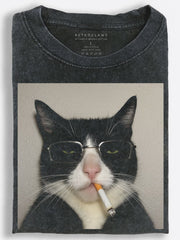 Cool Tuxedo Cat in Sunglasses Vintage Washed T-Shirt